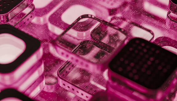 Microchip blocks with illuminated pink light - JPF00488