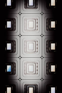 Mikrochip mit integriertem Schaltkreis in einer Reihe mit beleuchteter Beleuchtung - JPF00509