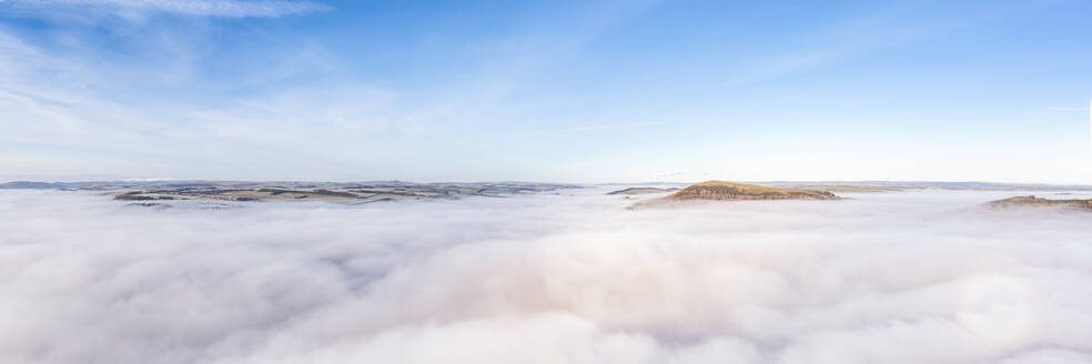 UK, Scotland, Aerial panorama of cloud inversion - SMAF02725