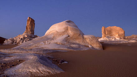 Limestone rock formations in Sahara desert at sunset at Egypt - DSGF02533