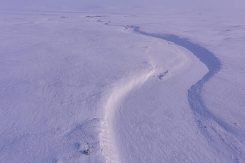 Aerial view of snowy landscape in Siberia, Russia. - AAEF28211