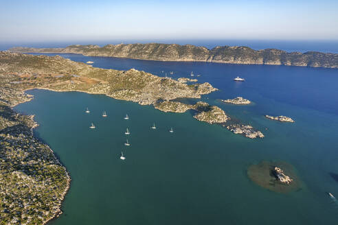 Aerial view of Kalekoy and Kekova Island, Kekova, Turkey. - AAEF28217