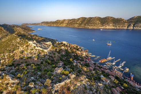 Aerial view of Kalekoy and Kekova Island, Kekova, Turkey. - AAEF28220