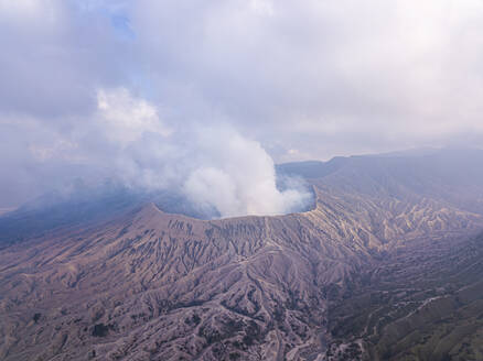 Aerial view of active volcano Bromo in Sukapura, Jawa Timur, Indonesia. - AAEF28262