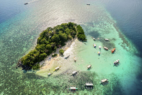 Aerial view of Reef in front of CYC Beach, Coron, Palawan, Philippines. - AAEF28292