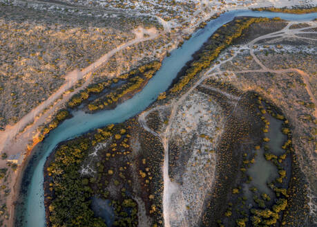 Luftaufnahme der Shark Bay, Little Lagoon Creek, Westaustralien. - AAEF28574