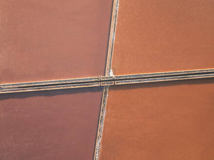 Aerial view of a geometrical Salt pans of Trapani and Marsala in Sicily, Italy. - AAEF28656