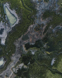Aerial drone view of swamp, mashland, wetland, Verdronken Land van Saeftinghe, The Netherlands. - AAEF28728
