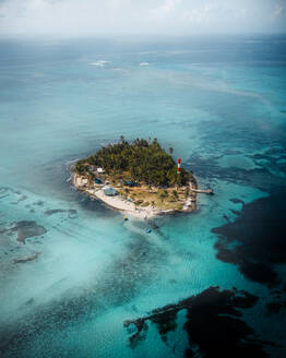Aerial drone view of the island of San Andres and Providencia, Colombia. - AAEF28764