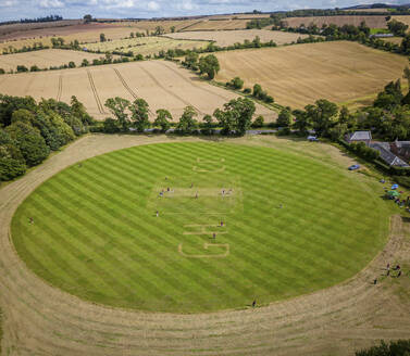 Luftaufnahme eines Sportplatzes, North Berwick, Schottland. - AAEF28875