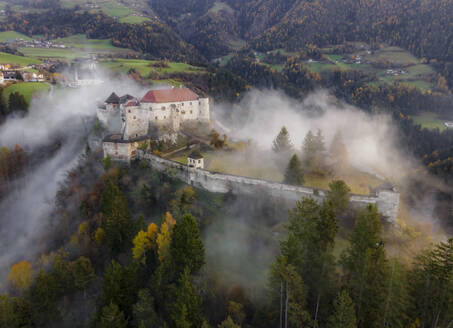 Aerial view of castle of Rodengo, Villa, South Tyrol, Italy. - AAEF28946