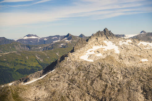 Aerial view of the rugged mountain scenery on Baranof Island, Southeast Alaska. - AAEF28951