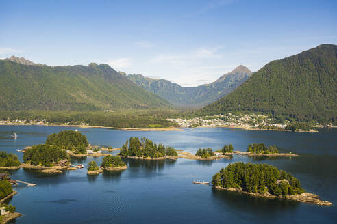 Aerial view of Sitka town, Baranof Island, Southeast Alaska. - AAEF28953