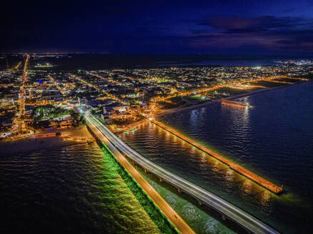 Luftaufnahme des Hafenbeckens von Progreso, Yucatan, Mexiko. - AAEF28969