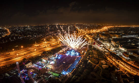 Aerial view of a music festival in Bangkok, Thailand. - AAEF29083