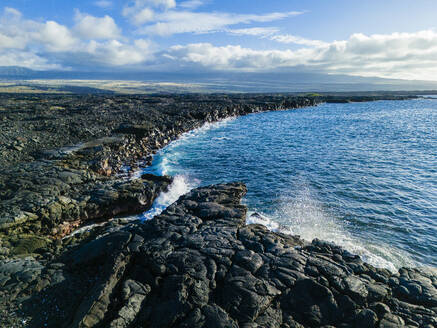 Aerial view of Keawaiki Bay, Big Island (Hawaii Island), Hawaii. - AAEF29091