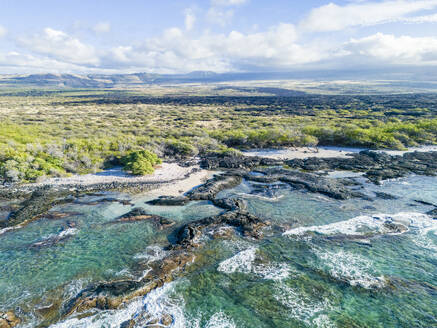 Aerial view of Keawaiki Bay, Big Island (Hawaii Island), Hawaii. - AAEF29092