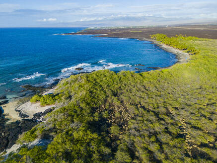 Aerial view of Keawaiki Bay, Big Island (Hawaii Island), Hawaii. - AAEF29094