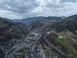 Aerial view of beautiful landscape, Chiusa, South Tyrol, Italy. - AAEF29329