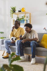 African American grandfather and grandson at home. Madrid/Spain - ALZF00110