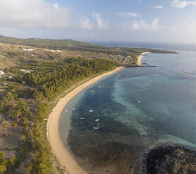 Aerial view of Trou d'Argent beach, Rodrigues Island, Mauritius. - AAEF29770
