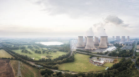 UK, England, Drax, Drax Power Station at sunset - SMAF02771