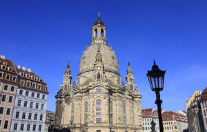 Deutschland, Sachsen, Dresden, Außenansicht der Dresdner Frauenkirche - JTF02423