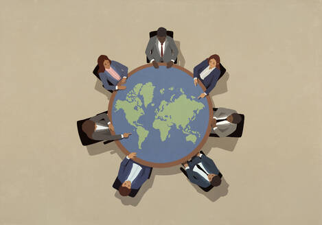 Treffen von Wirtschaftsführern am runden Globustisch - FSIF07174